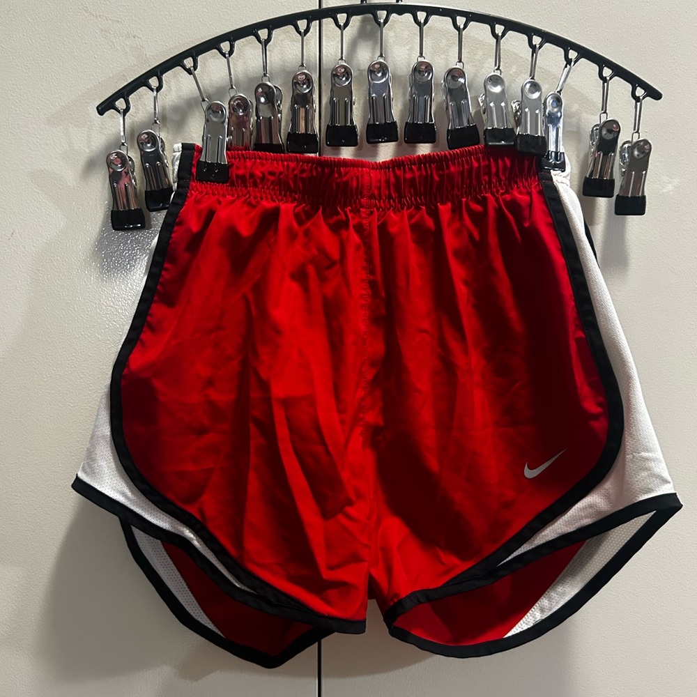 Red Athletic Shorts with White Trim